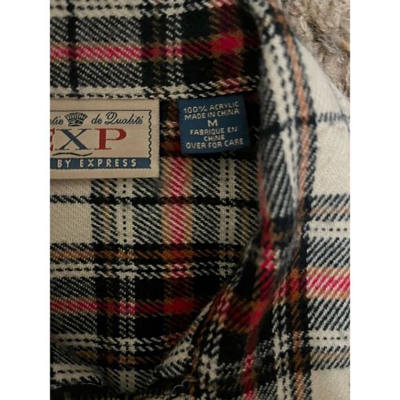Vintage EXP Express Jean Full Zip Flannel Women's Jacket Shacket Shirt - Medium - Picture 2 of 6